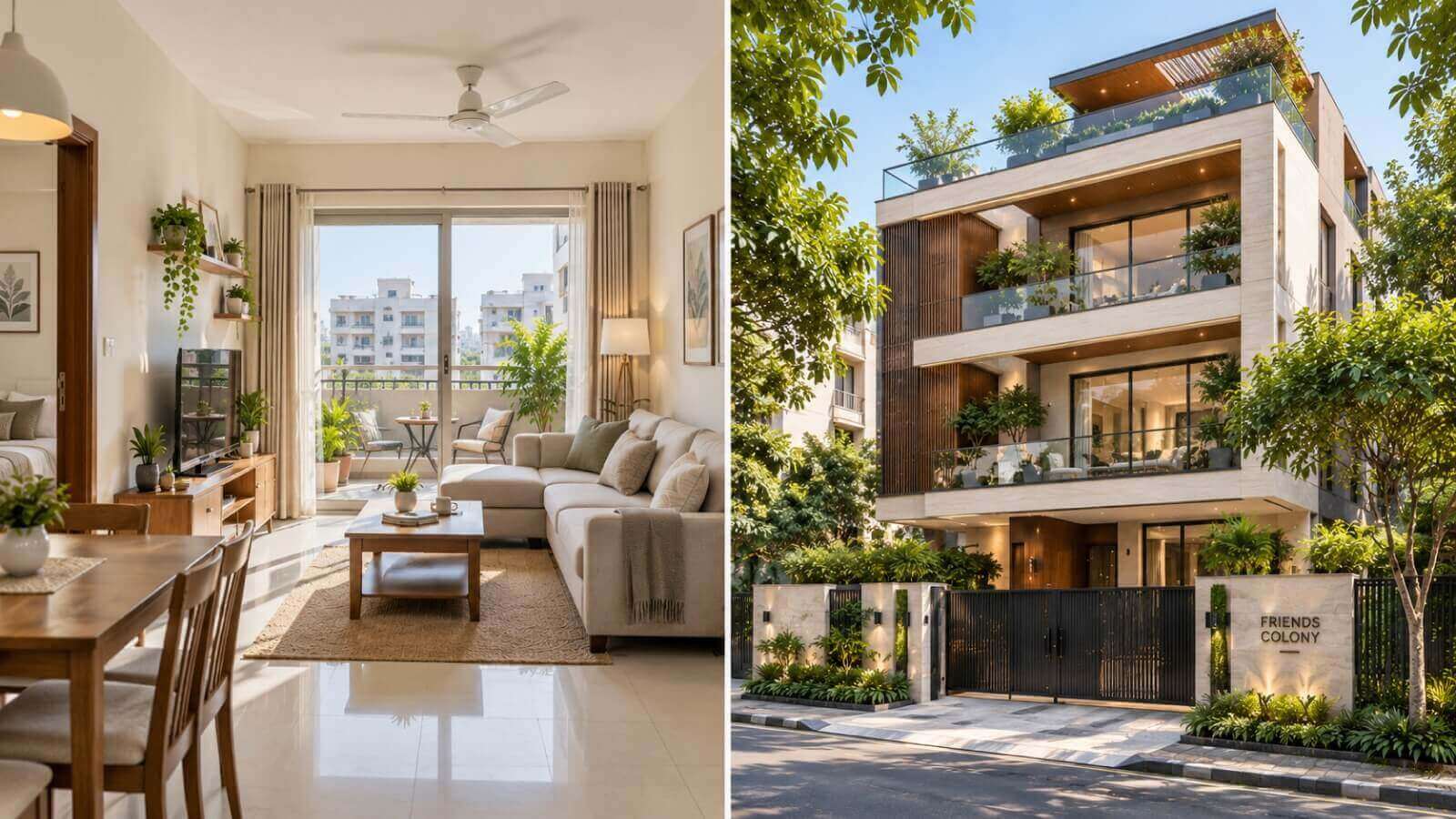 flats vs builder floors in new friends colony