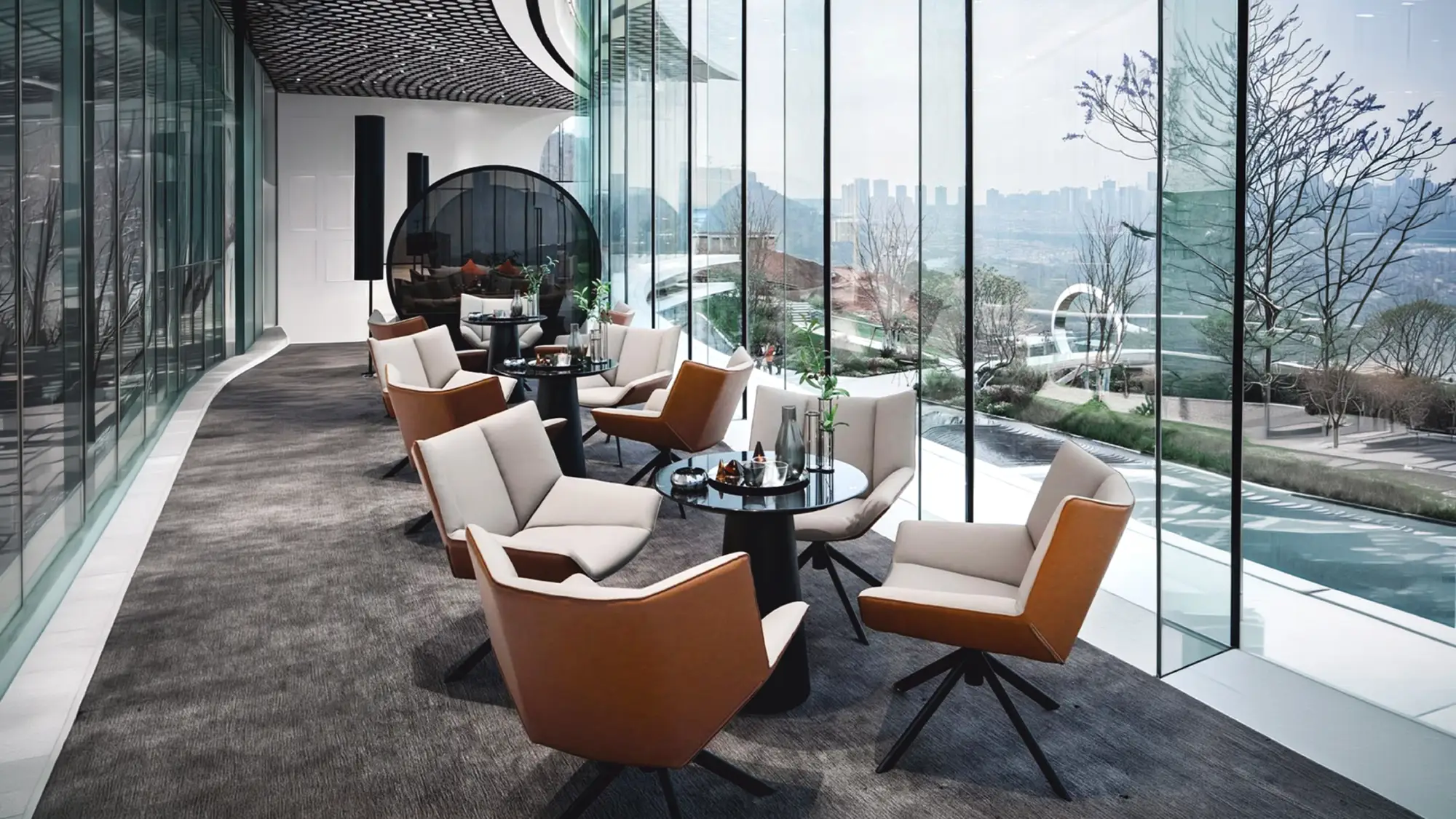 Work — business centre with Lotus Temple view